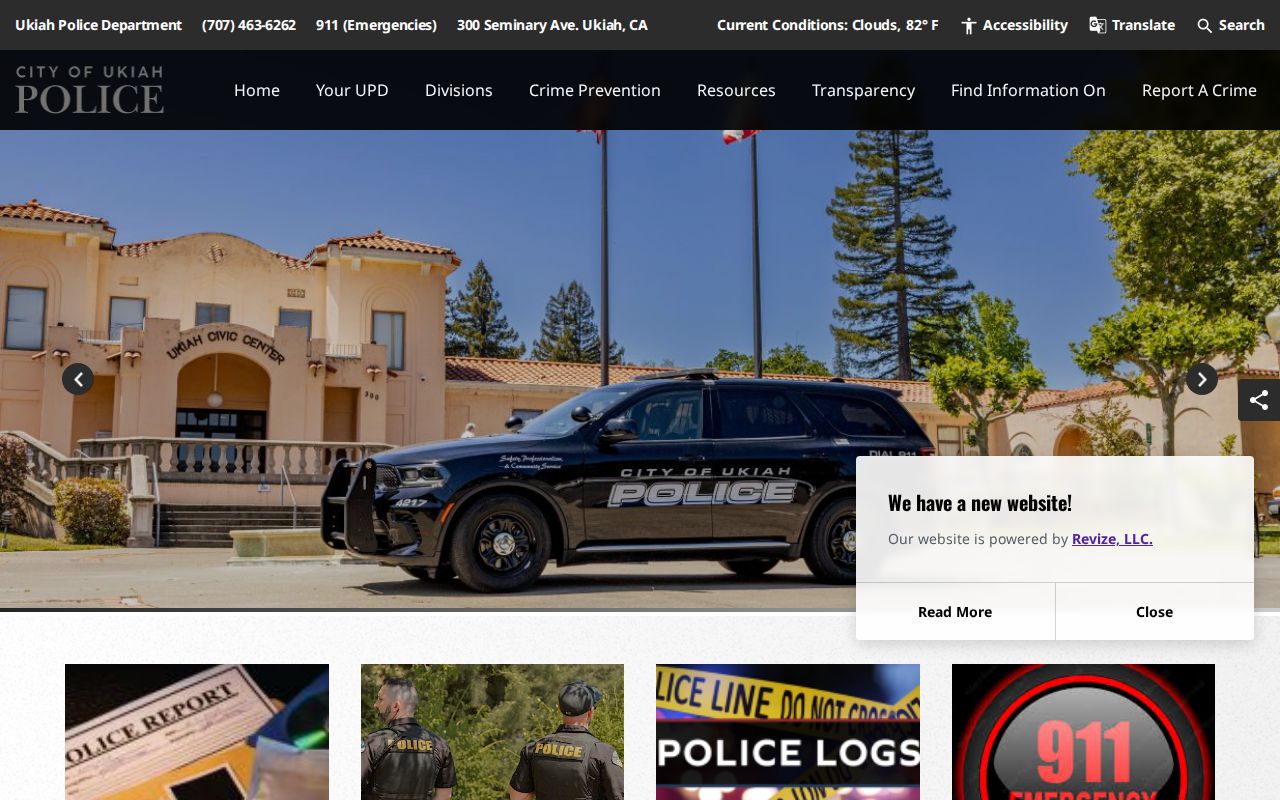 Ukiah criminal history police department homepage