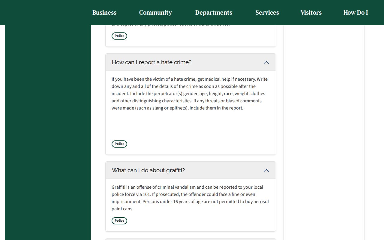 Willits criminal history police and citation FAQ